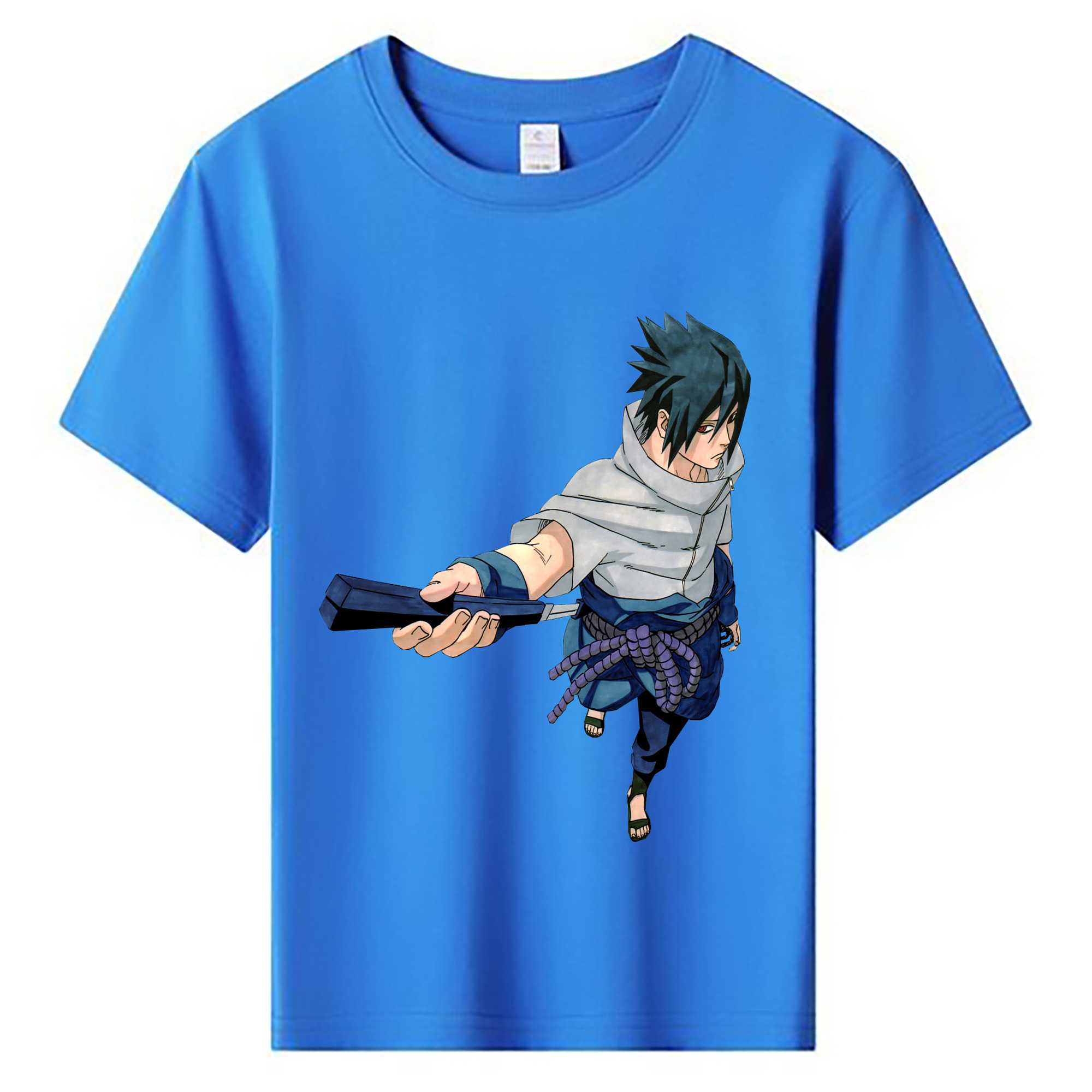 （画像用） NARUTO -ナルト- うちは サスケ Uchiha Sasuke 綿100％キッズTシャツ（フロントプリント）